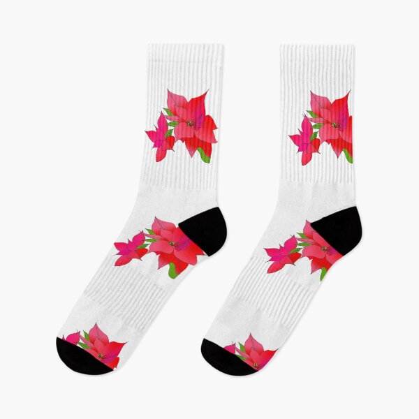 Item preview, Red Poinsettia Xmas flower lover traditional Christmas bloom designed and sold by Artstastic.