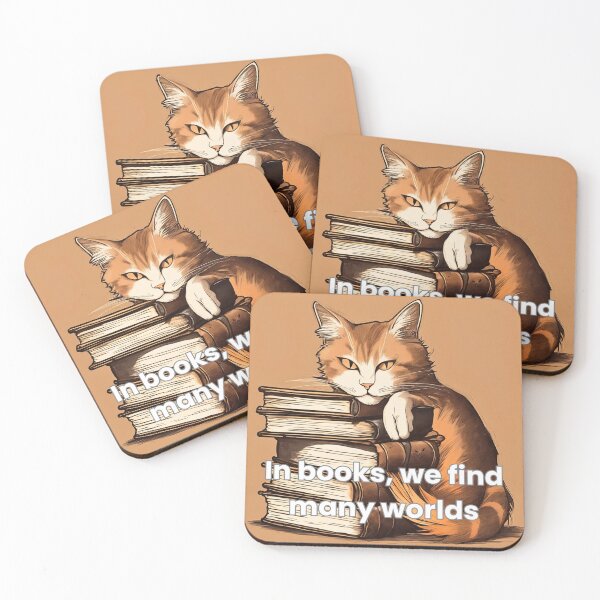 Item preview, Cat and Books designed and sold by TrendyGalaxy.