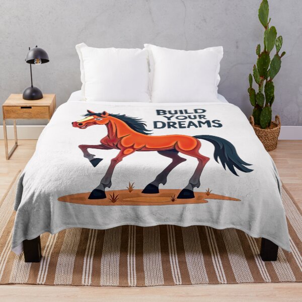 Aperçu de l'œuvre Cartoon Horse Construisez vos rêves créée et vendue par artwaves.