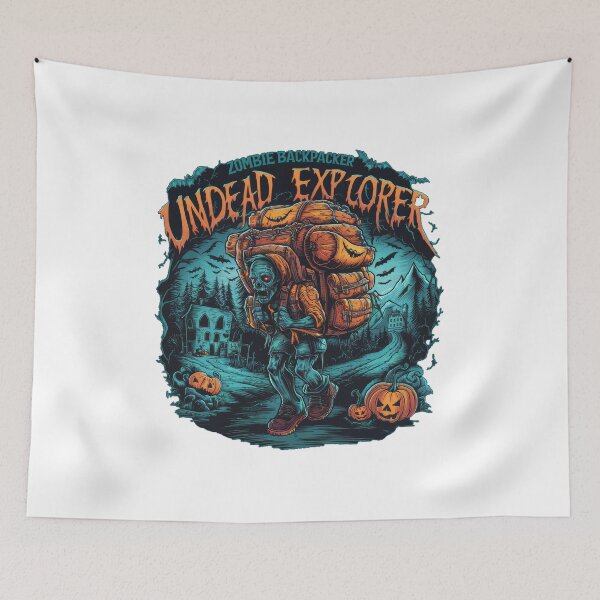 Item preview, Retro Zombie Backpacker – Vintage Travel Undead Explorer Design for Scary Halloween Adventures designed and sold by pod24.