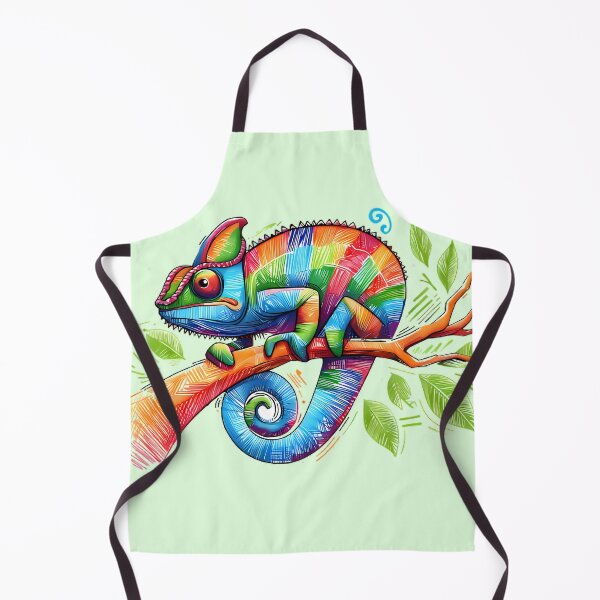 Item preview, Chameleon, an Artistic Explosion of Colors and Lines in a Scribble Art Style designed and sold by beyazart.