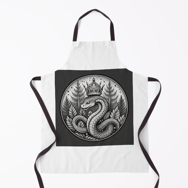 Aperçu de l'œuvre un dessin en noir et blanc d'un serpent avec une couronne créée et vendue par supakor.