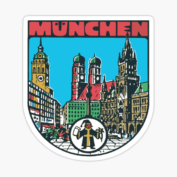 Vista previa del artículo con la obra «Vinilo decorativo estilo vintage de Munich Alemania», diseñado y vendido por zsonn.