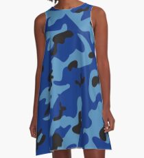 Blue Camo A-Line Dress