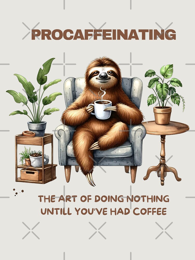 Thumbnail 6 of 6, Premium Oversized Sweatshirt, Procaffeinating Sloth designed and sold by CultDigHoriz.
