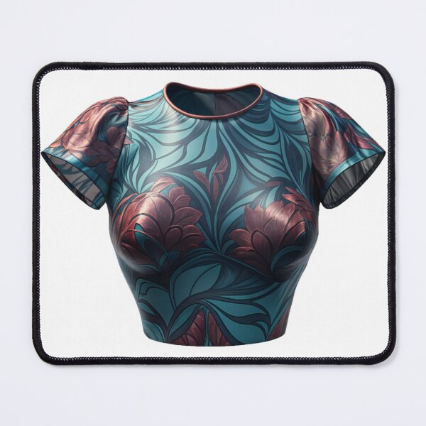 Item preview, silk woman's top withe color plant pattern designed and sold by Creative88Art.