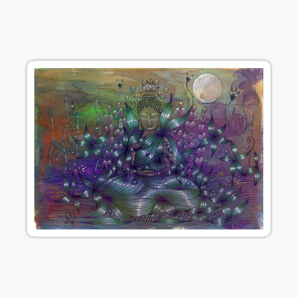 Moonlight Meditation Sticker
