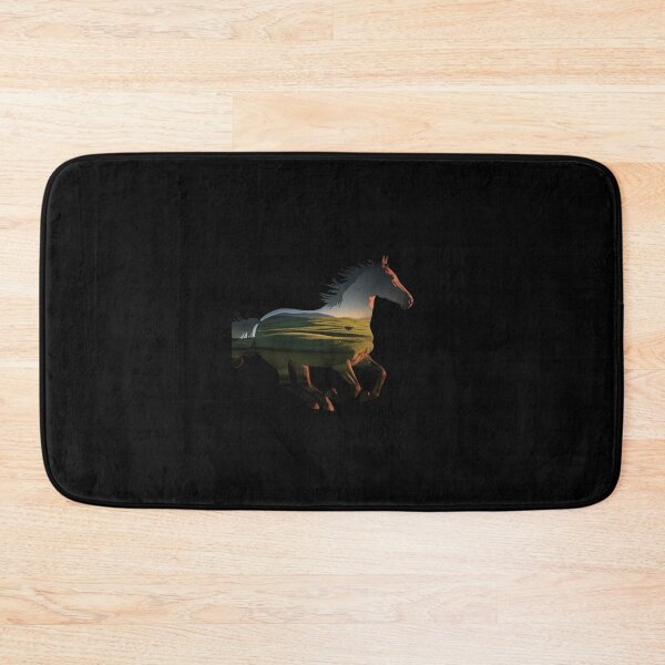 Item preview, The artistic double exposure effect merges the horse overlaid with a serene landscape scene designed and sold by macadolie.