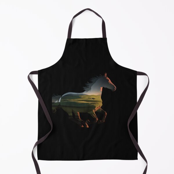 Item preview, The artistic double exposure effect merges the horse overlaid with a serene landscape scene designed and sold by macadolie.