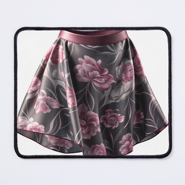 Item preview, silk woman's skirt withe red flowers pattern  designed and sold by Creative88Art.