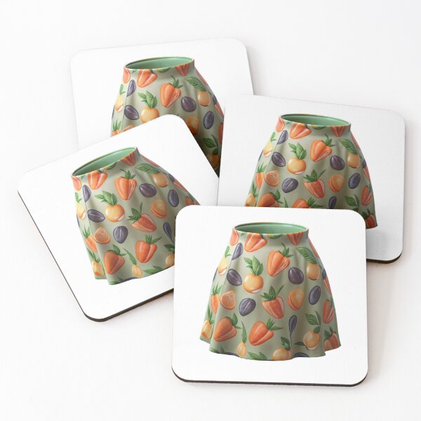 Item preview, Vibrant glossy design skirt withe summer fruits pattern designed and sold by Creative88Art.