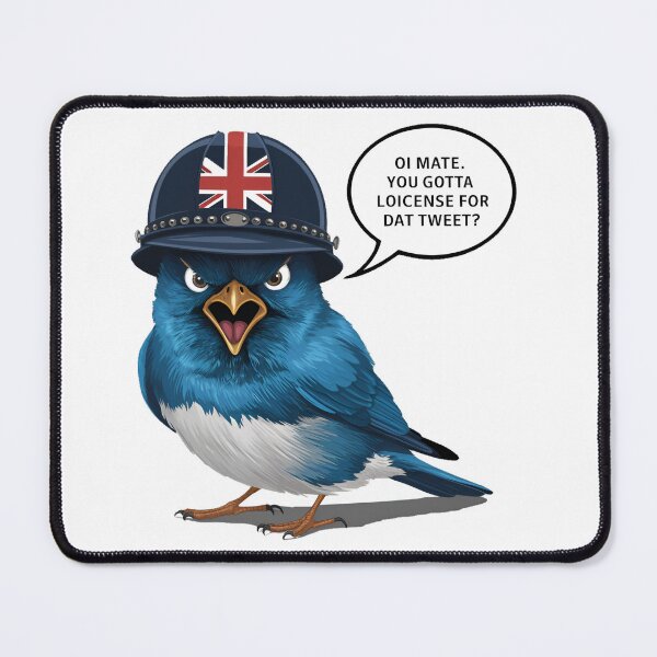 Item preview, British Blue Bird Meme - Funny Tweet License Joke Design designed and sold by Viviglow.