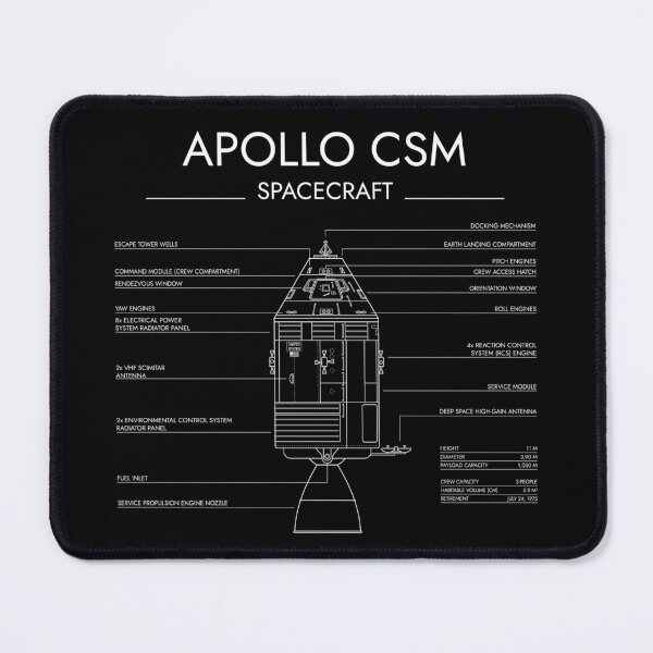 Item preview, Apollo CSM Spacecraft (White Stencil-No Background) designed and sold by BGALAXY.