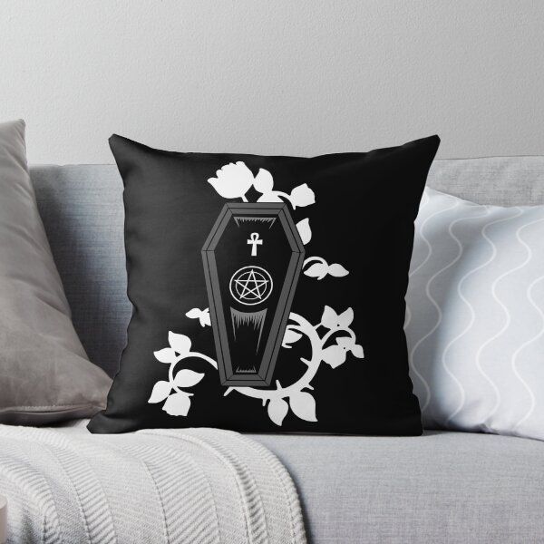 Coffin for the Undead Throw Pillow