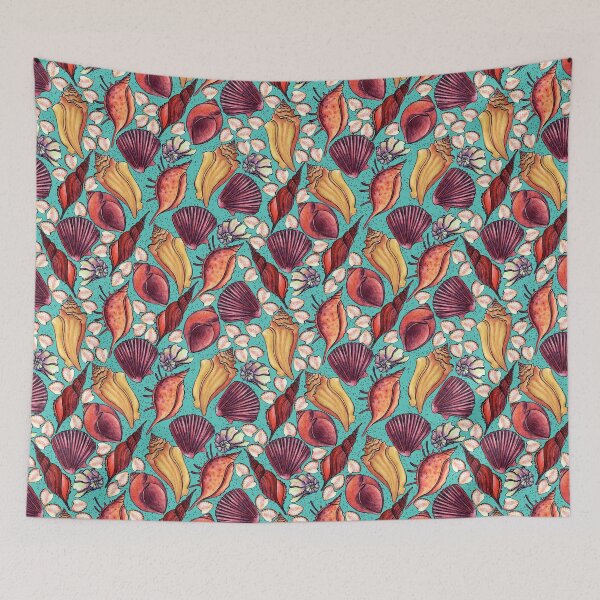 Item preview, Shells collection, Turquoise background designed and sold by Alex  Blud.