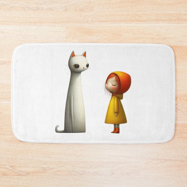Item preview, The Cat and the Girl in Yellow Raincoat designed and sold by PohPrints2024.