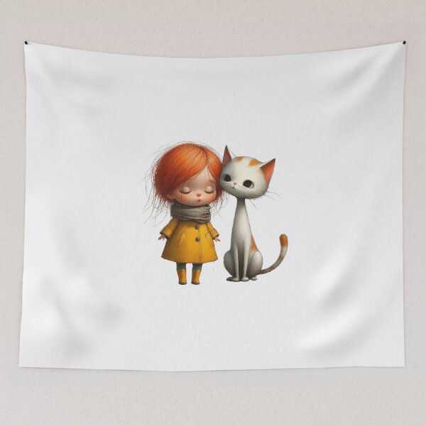 Item preview, The Cat and The Girl in Yellow Raincoat Series 2 designed and sold by PohPrints2024.