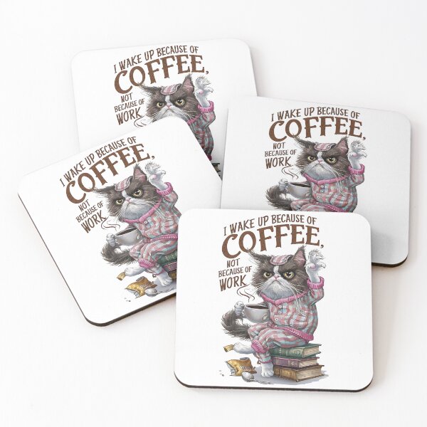 Item preview, Angry Coffee Cat With Books designed and sold by ZeptepiTrends.
