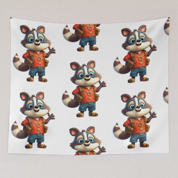 Item preview, Adventurous Cartoon Raccoon designed and sold by Sillytoe.