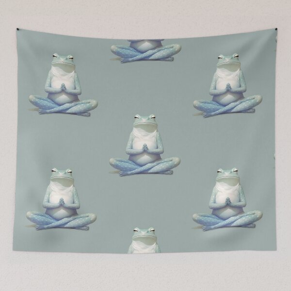 Item preview, Meditating frog Japanese zen art design designed and sold by CroesCreations.