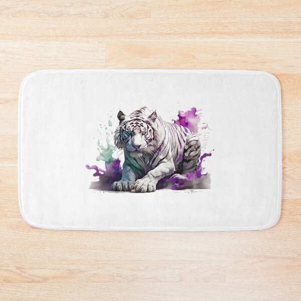 Item preview, a white tiger as a watercolor designed and sold by Rose Design & Photos.