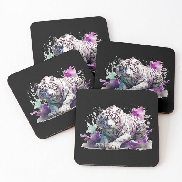 Item preview, a white tiger as a watercolor designed and sold by Rose Design & Photos.