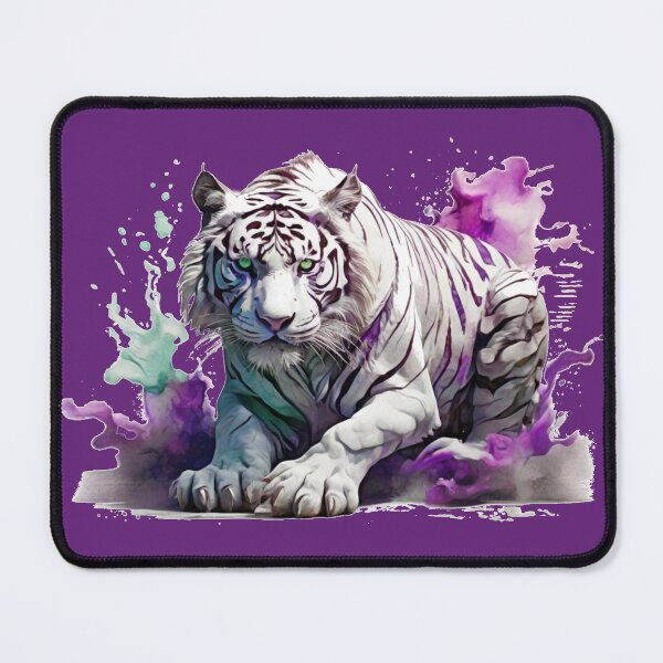 Item preview, a white tiger as a watercolor designed and sold by Rose Design & Photos.
