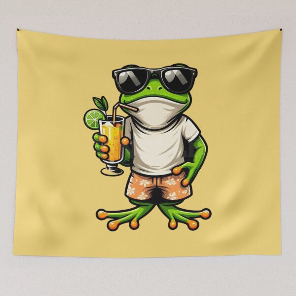 Item preview, Summer Frog With Sunglasses and Juice designed and sold by 123ks.