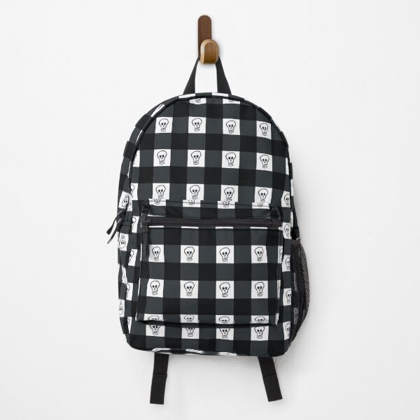 Item preview, Black and white gingham with skulls for Halloween designed and sold by SJAPhoto.