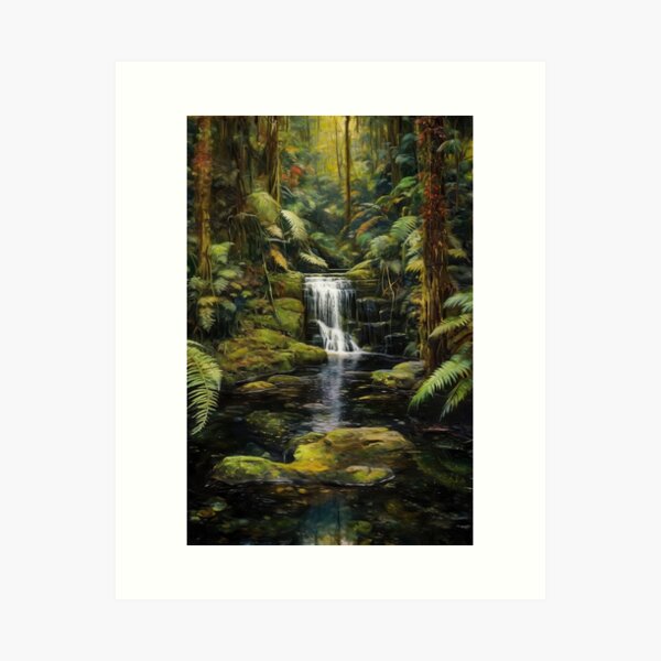 Item preview, Hidden Waterfall Painting designed and sold by InsanseCreation.