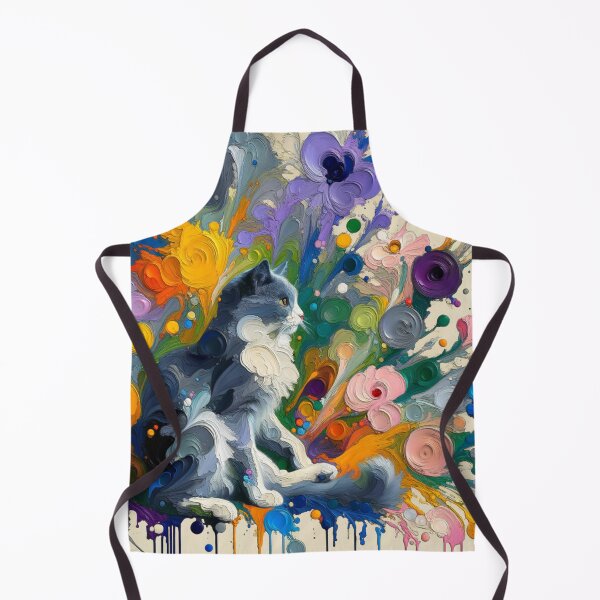 Item preview, Colorful Painting of a Cat with Floral Accents designed and sold by Keirnyx.