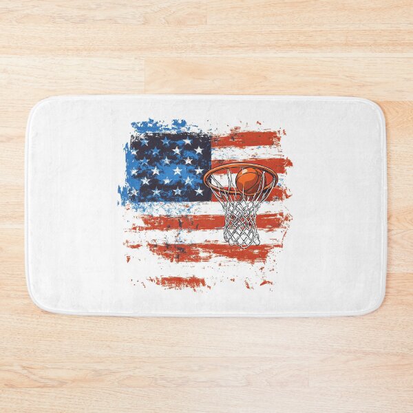 Item preview, basketball hoop with abstract background of united states of america flag designed and sold by Micapox.