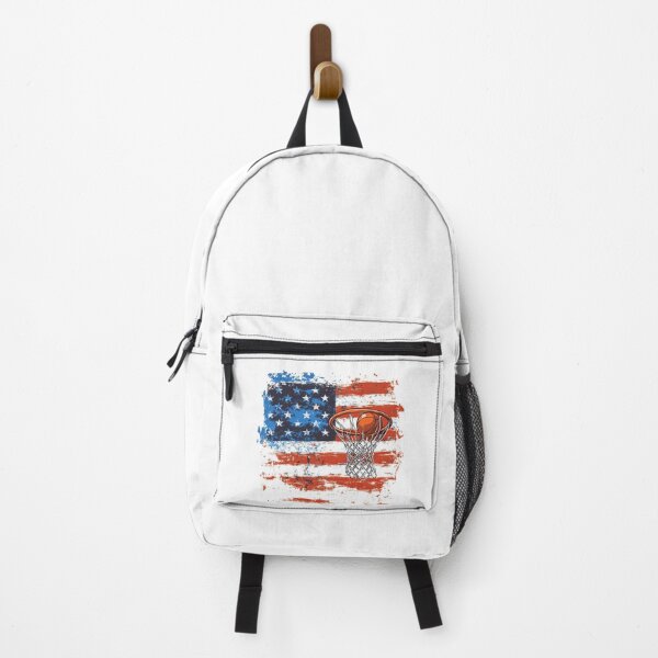 Item preview, basketball hoop with abstract background of united states of america flag designed and sold by Micapox.