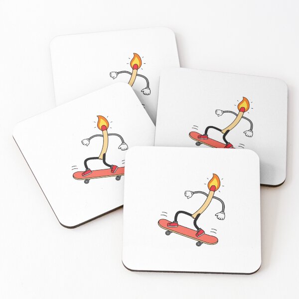 Item preview, Flaming matchstick on skateboard designed and sold by rasagamastore.