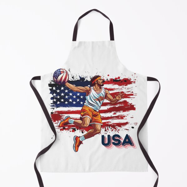 Item preview, Basketball flying jump with abstract USA flag designed and sold by Micapox.