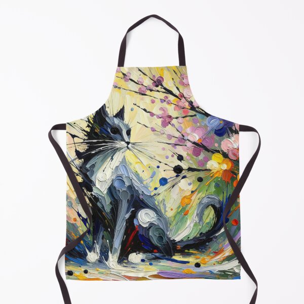 Item preview, Colorful Artistic Painting of a Cat with Floral Accents designed and sold by Keirnyx.