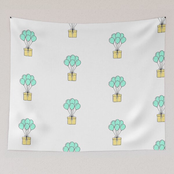 Item preview, Box package with flying balloons designed and sold by rasagamastore.