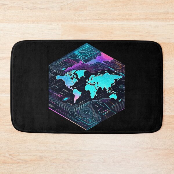 Item preview, Futuristic World Map designed and sold by AbsoluteA.
