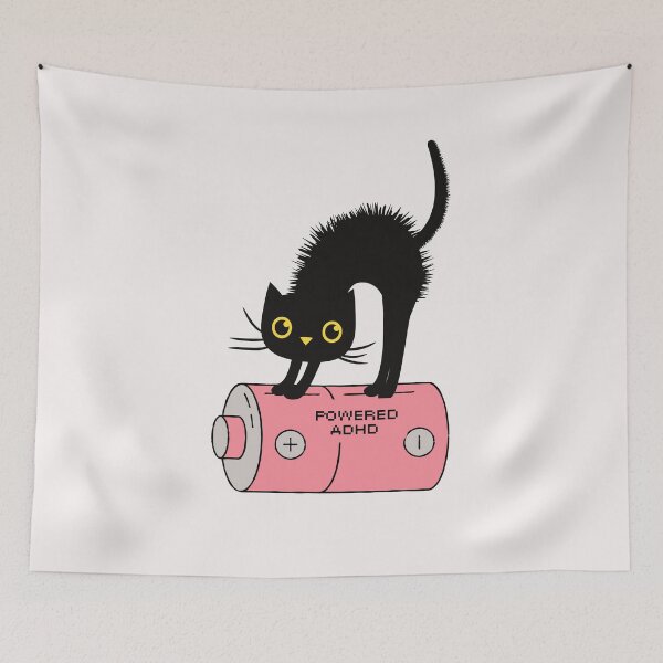 Item preview, Powered By ADHD  designed and sold by Playful Strokes pom@pom.