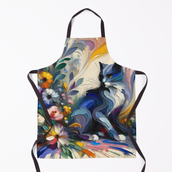 Item preview, Colorful Cat with Floral Accents Vibrant Painting designed and sold by Keirnyx.