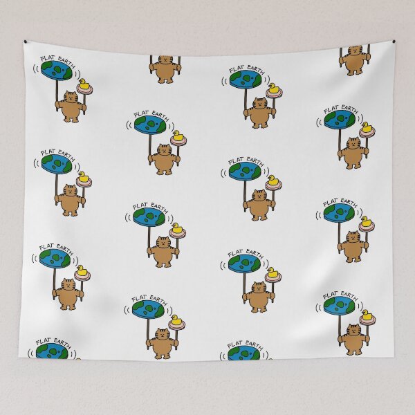Item preview, a Cat and a Duck with flat earth designed and sold by superbaechoo.