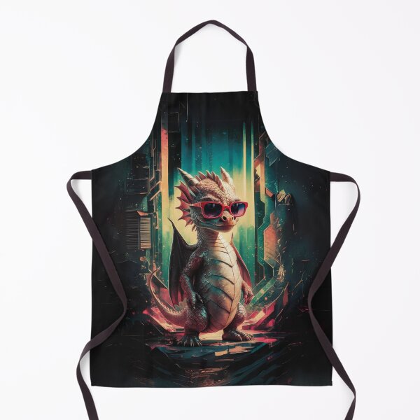 Item preview, Futuristic Flair Young Dragon in Red Sunglasses Amid Cyberpunk Chaos designed and sold by piketo.