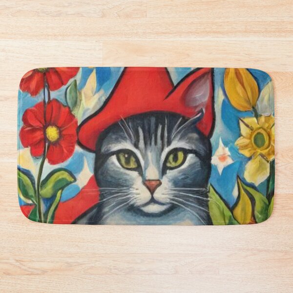 Artikelvorschau, KI-Generation „Graue Katze und Blumen“ entworfen und verkauft von Goods4SaleNow.