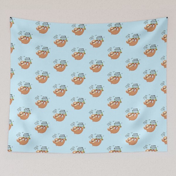 Item preview, Cute Sloth Birthday Design - Happy Birthday Sloth Illustration designed and sold by MonanaPaveliani.