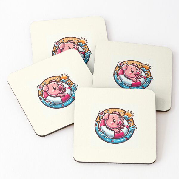 Item preview, Cute Pig Swimming in a Swimming Ring designed and sold by Brzdacu.