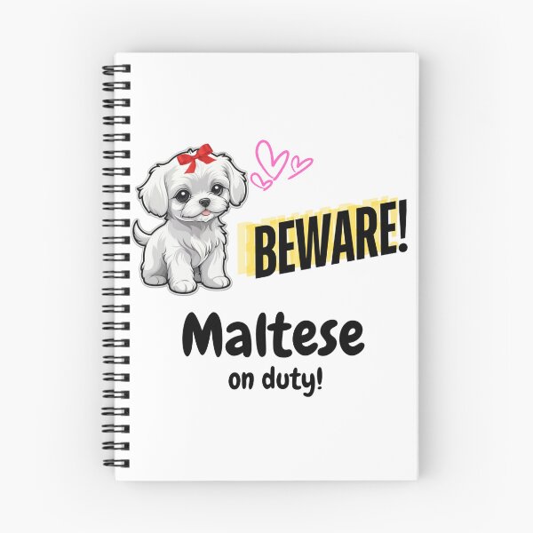 Item preview, Cute and Funny Maltese Dog Pet Beware Maltese on Duty designed and sold by FreeStyleTrend.