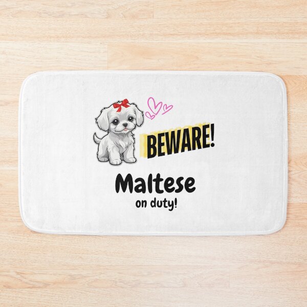 Item preview, Cute and Funny Maltese Dog Pet Beware Maltese on Duty designed and sold by FreeStyleTrend.