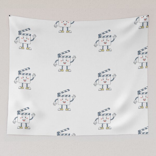 Item preview, Movie clapper board mascot waving hand designed and sold by rasagamastore.
