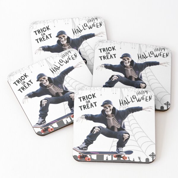Item preview, "Spooky Skeleton Halloween Motivation - 'No Tricks, Great Day Ahead!' and 'Trick or Treat'" designed and sold by CreativebyTKK.