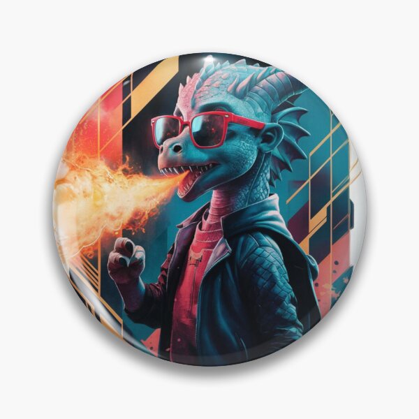 Item preview, Futuristic Flair Young Dragon in Red Sunglasses Amid Cyberpunk Chaos designed and sold by piketo.